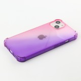 iPhone 16e Case Hülle - Gummi Bumper Rainbow mit extra Schutz für Ecken Antischock - rosa - Violett