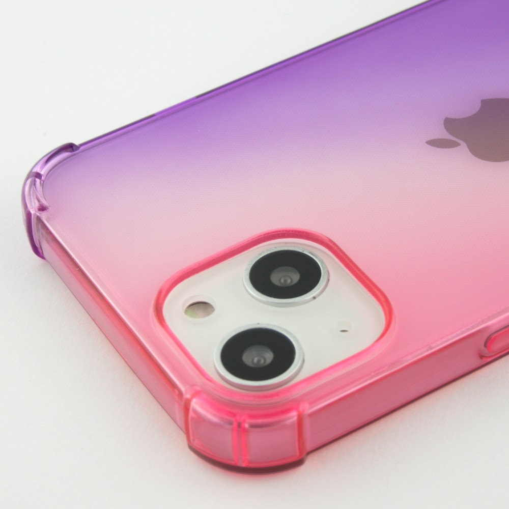 iPhone 16e Case Hülle - Gummi Bumper Rainbow mit extra Schutz für Ecken Antischock - rosa - Violett