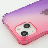 iPhone 16e Case Hülle - Gummi Bumper Rainbow mit extra Schutz für Ecken Antischock - rosa - Violett