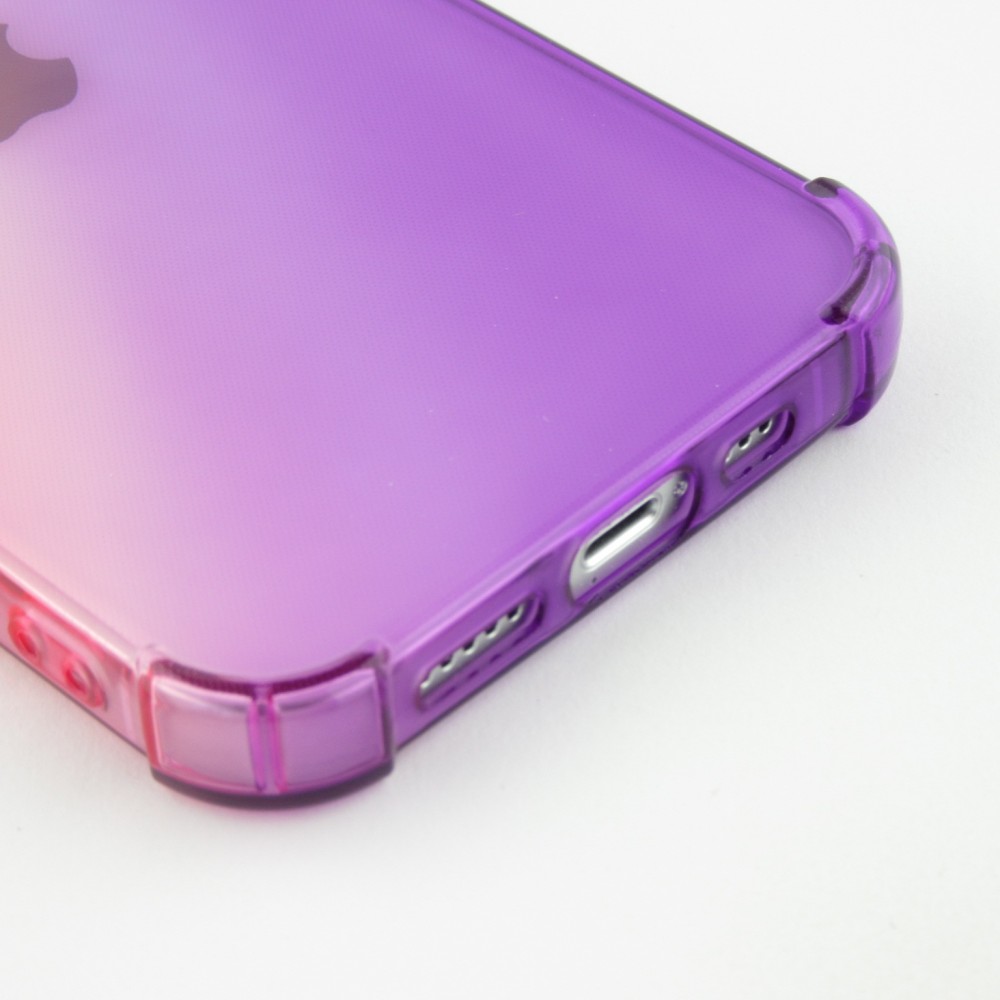 iPhone 16e Case Hülle - Gummi Bumper Rainbow mit extra Schutz für Ecken Antischock - rosa - Violett