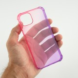 iPhone 16e Case Hülle - Gummi Bumper Rainbow mit extra Schutz für Ecken Antischock - rosa - Violett