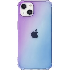 iPhone 15 Plus Case Hülle - Gummi Bumper Rainbow mit extra Schutz für Ecken Antischock - violett blau