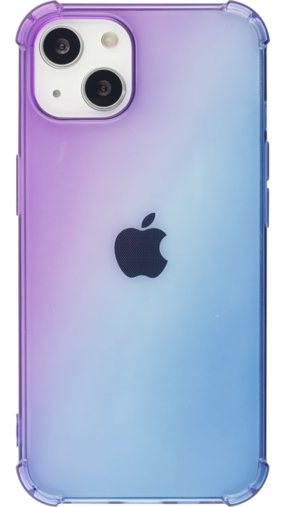 iPhone 15 Plus Case Hülle - Gummi Bumper Rainbow mit extra Schutz für Ecken Antischock - violett blau