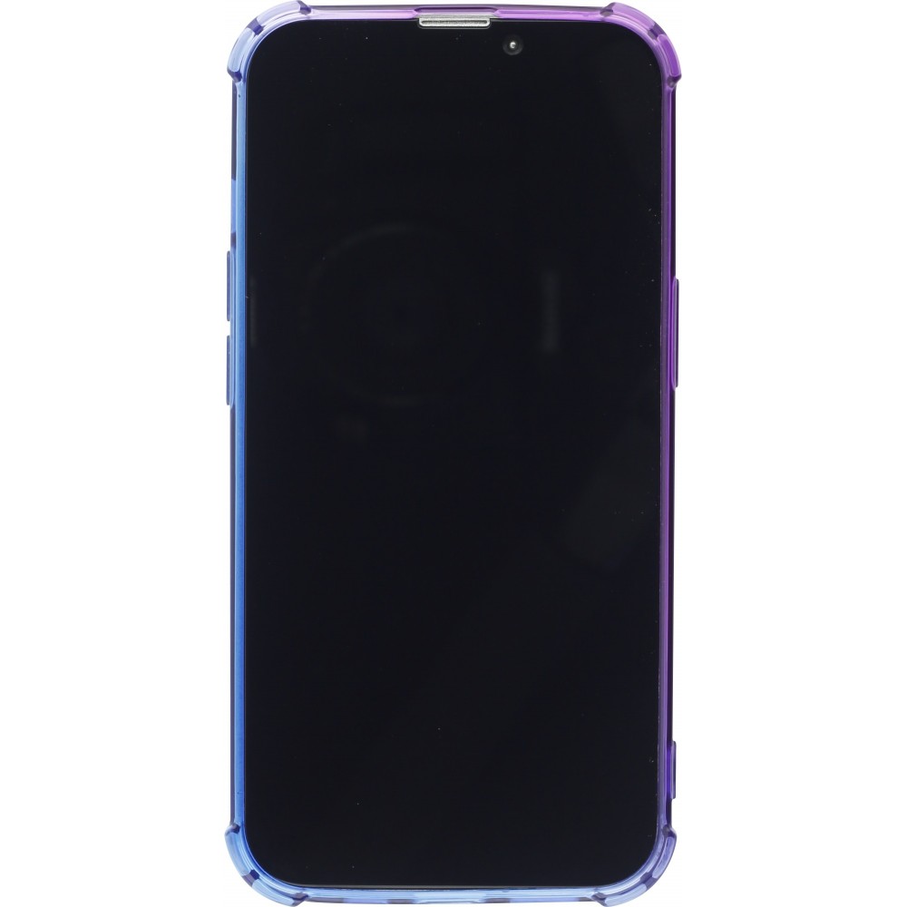 iPhone 16e Case Hülle - Gummi Bumper Rainbow mit extra Schutz für Ecken Antischock - violett blau