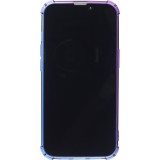 iPhone 15 Plus Case Hülle - Gummi Bumper Rainbow mit extra Schutz für Ecken Antischock - violett blau