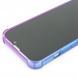 iPhone 16e Case Hülle - Gummi Bumper Rainbow mit extra Schutz für Ecken Antischock - violett blau