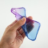 iPhone 16e Case Hülle - Gummi Bumper Rainbow mit extra Schutz für Ecken Antischock - violett blau