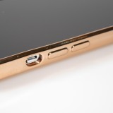 Hülle iPhone 13 - Gummi Bronze mit Ring - Rosa