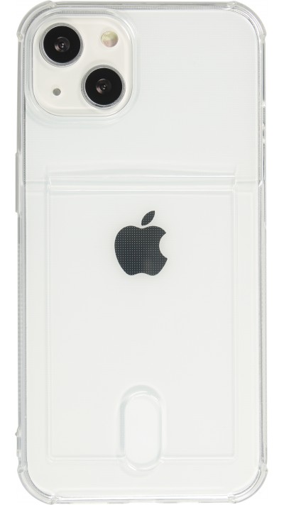 Hülle iPhone 14 - Gummi Bumper Kartenhalter - Transparent