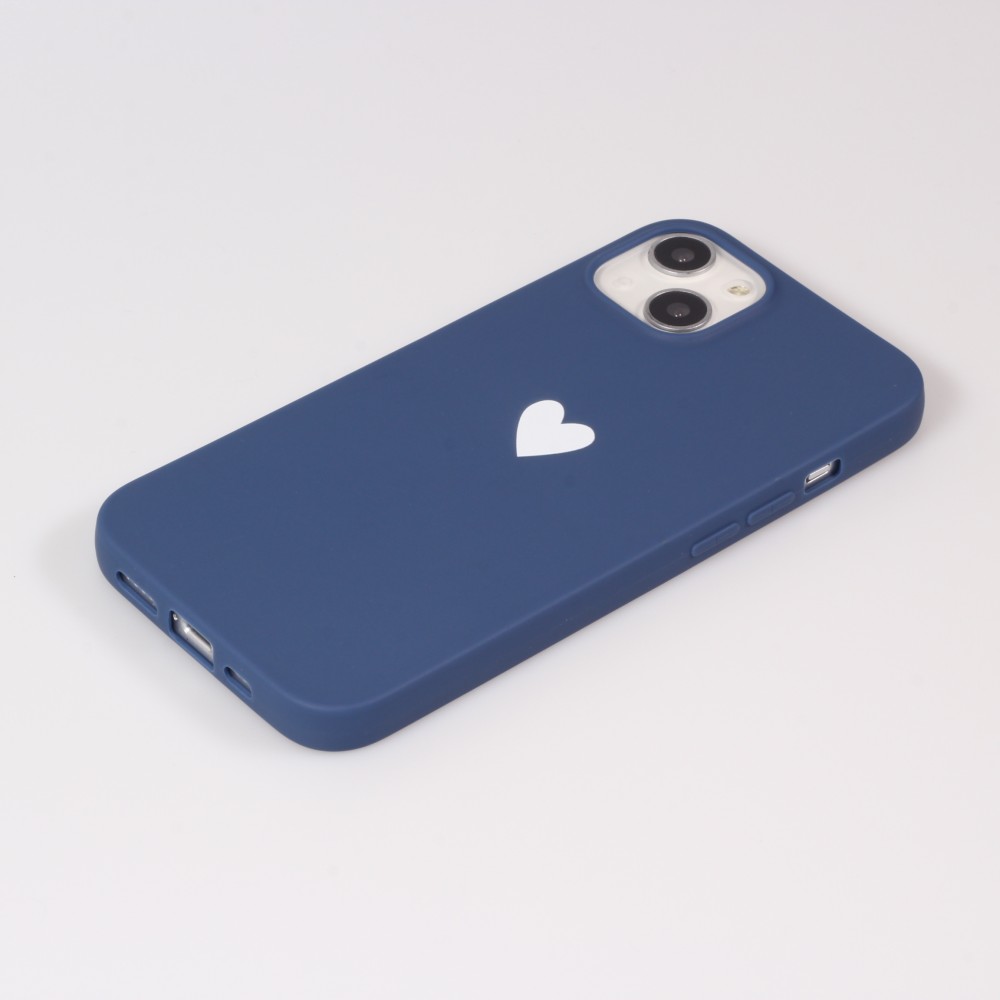 Hülle iPhone 16e - Gummi Herz blau