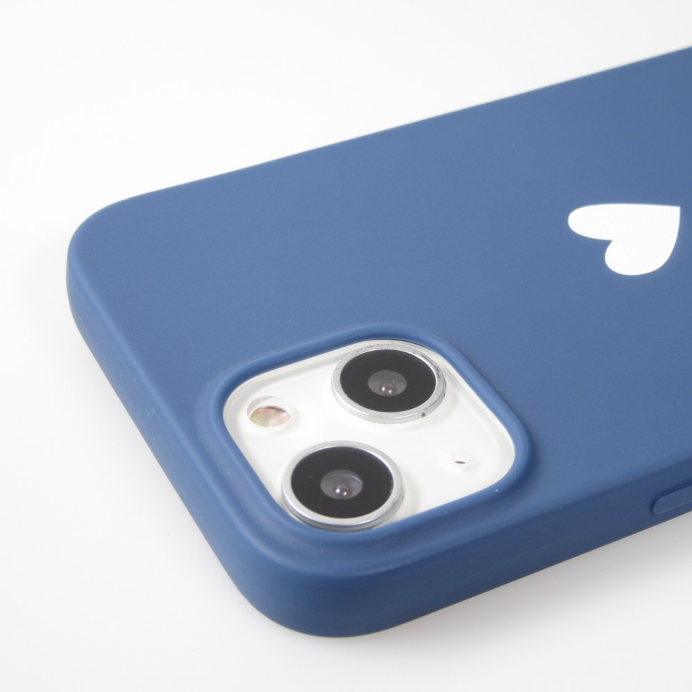 Hülle iPhone 16e - Gummi Herz blau