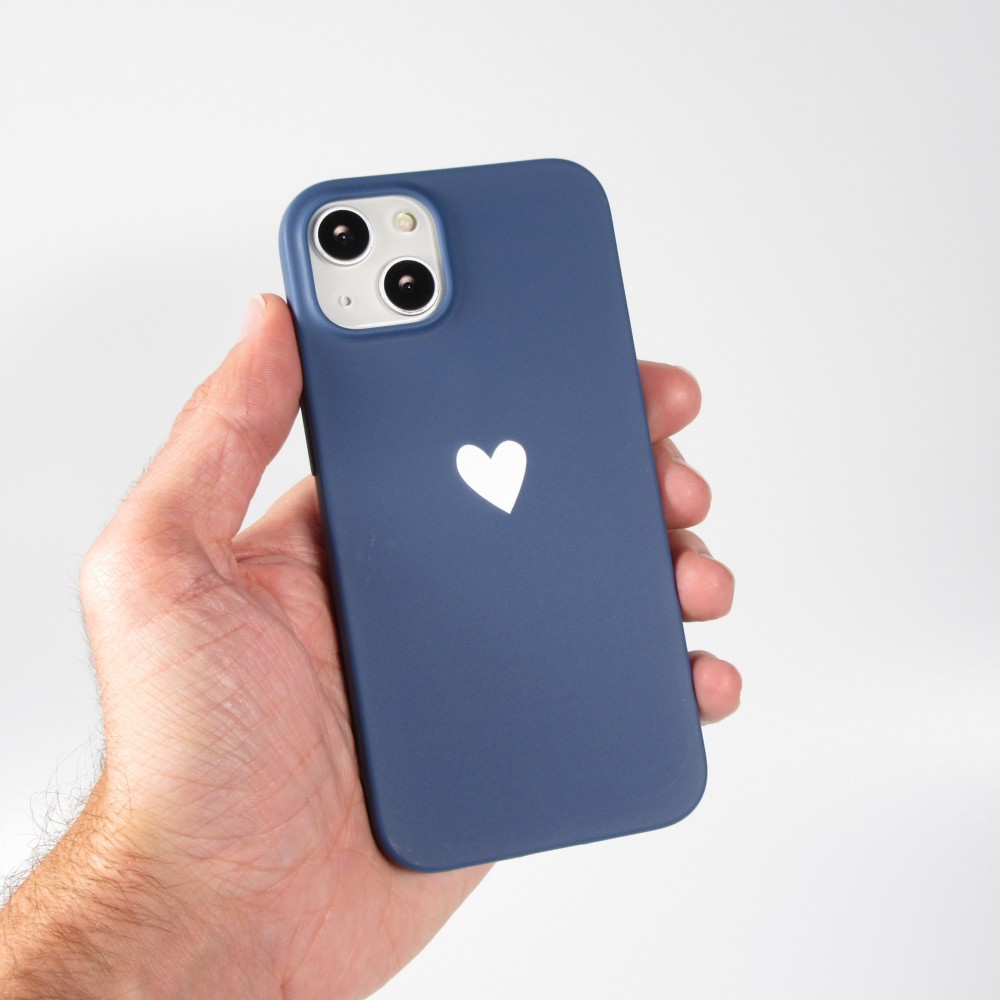 Hülle iPhone 16e - Gummi Herz blau