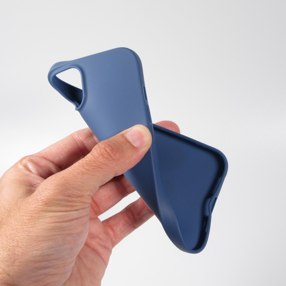 Hülle iPhone 16e - Gummi Herz blau