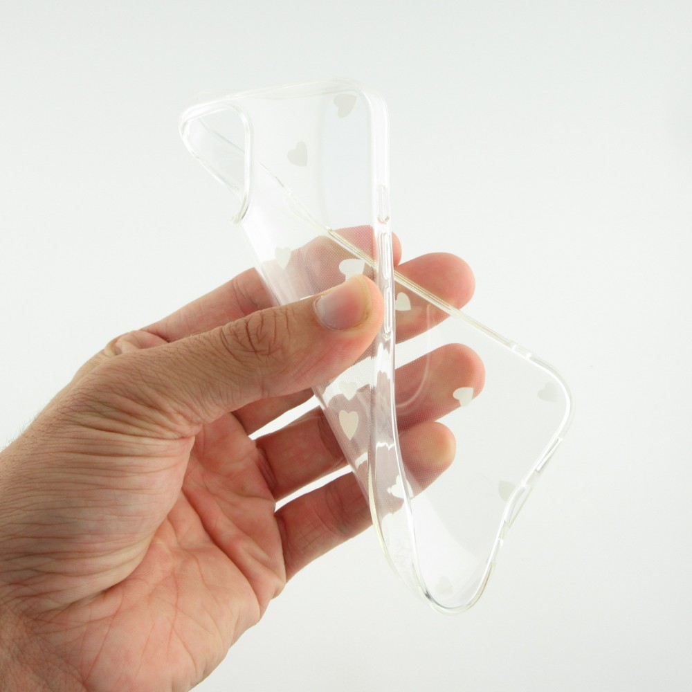 Hülle iPhone 13 mini - Gummi kleines Herz - Weiss