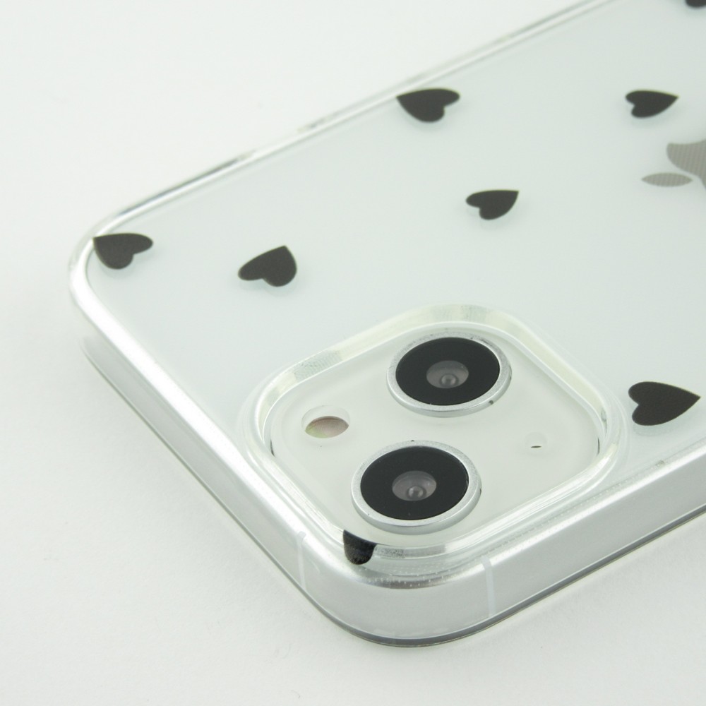 Hülle iPhone 14 - Gummi kleines Herz - Schwarz