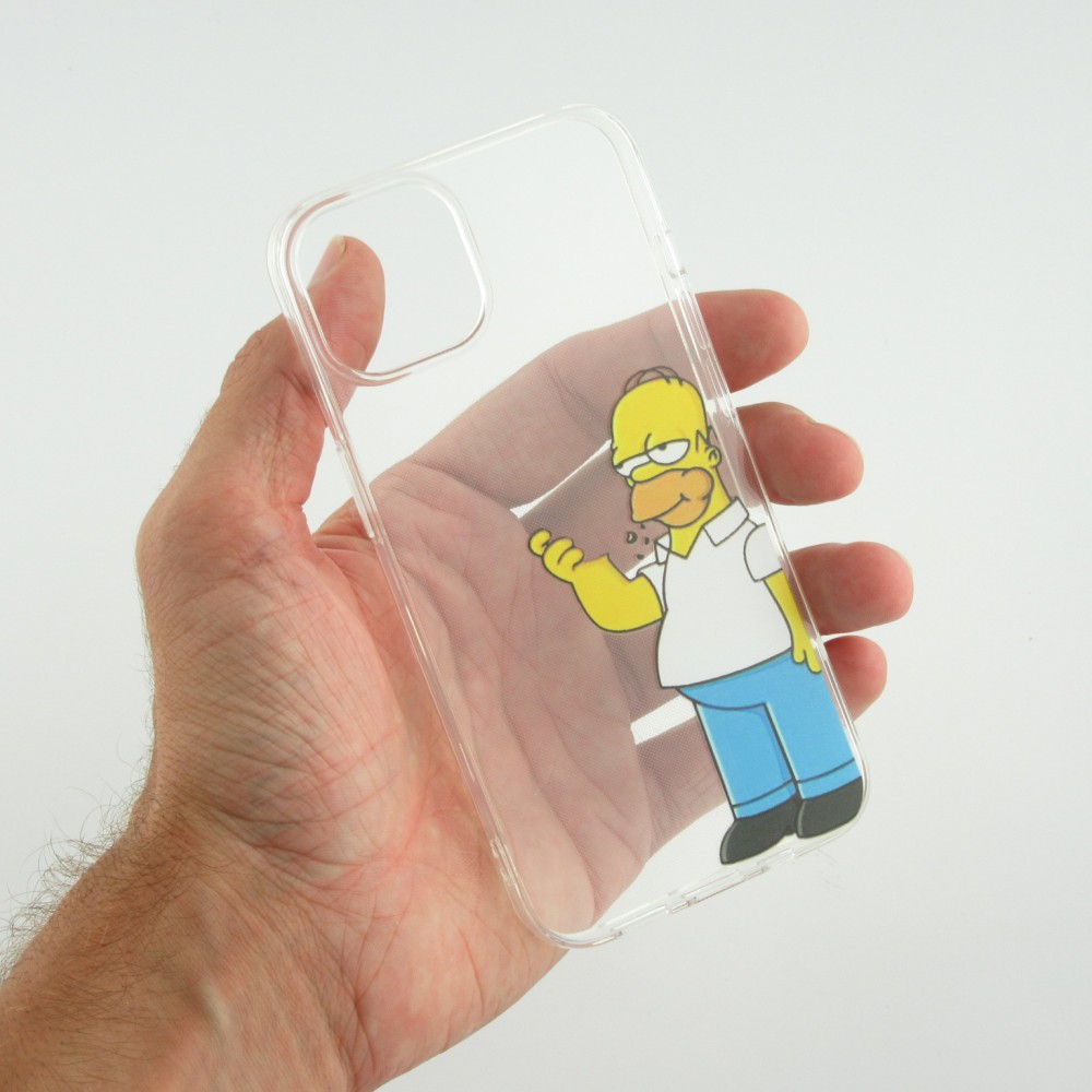 iPhone 15 Plus Case Hülle - Gummi cartoon Homer Simpson