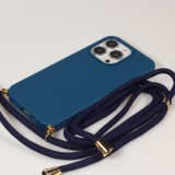 iPhone 14 Pro Case Hülle - Bio Eco-Friendly Vegan mit Handykette Necklace blau