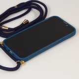 iPhone 14 Pro Case Hülle - Bio Eco-Friendly Vegan mit Handykette Necklace blau
