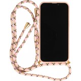 iPhone 16 Pro Case Hülle - Bio Eco-Friendly Vegan mit Handykette Necklace - Rosa