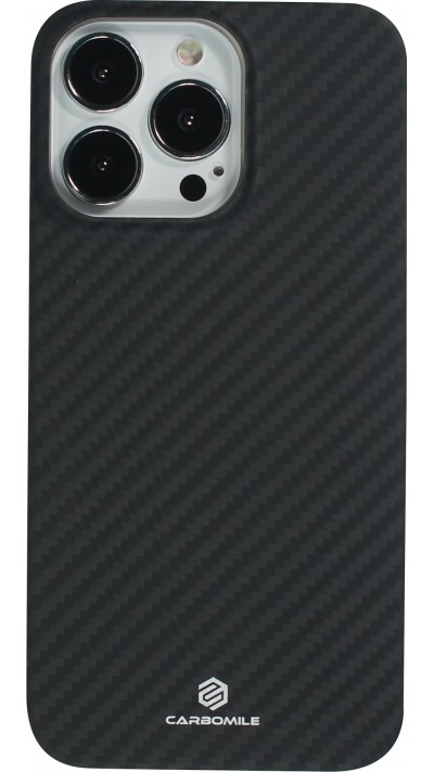 iPhone 14 Pro Case Hülle - Carbomile Schutzcase aus echtem Aramid Carbonfaser - Schwarz