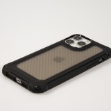 iPhone 14 Pro Max Case Hülle - Military Elite kompakt Cover mit semi-transparentem Carbon Rücken - Schwarz