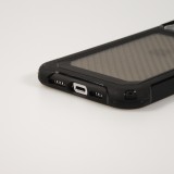 iPhone 14 Pro Max Case Hülle - Military Elite kompakt Cover mit semi-transparentem Carbon Rücken - Schwarz