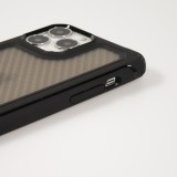 iPhone 14 Pro Max Case Hülle - Military Elite kompakt Cover mit semi-transparentem Carbon Rücken - Schwarz