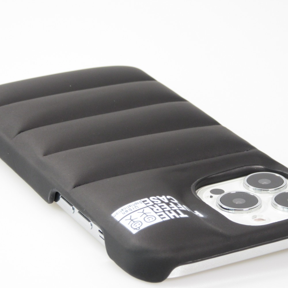 iPhone 13 Pro Max Case Hülle - 3D stylische Daunenjacke Design mit Ziernaht - Schwarz