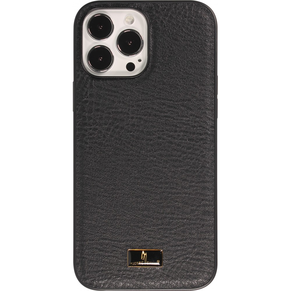 Coque iPhone 13 - Fierre Shann étui en cuir synthétique - Noir