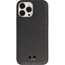 Coque iPhone 13 - Fierre Shann étui en cuir synthétique - Noir