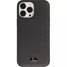 Coque iPhone 13 Pro Max - Fierre Shann étui en cuir synthétique - Noir