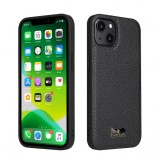 Coque iPhone 13 - Fierre Shann étui en cuir synthétique - Noir