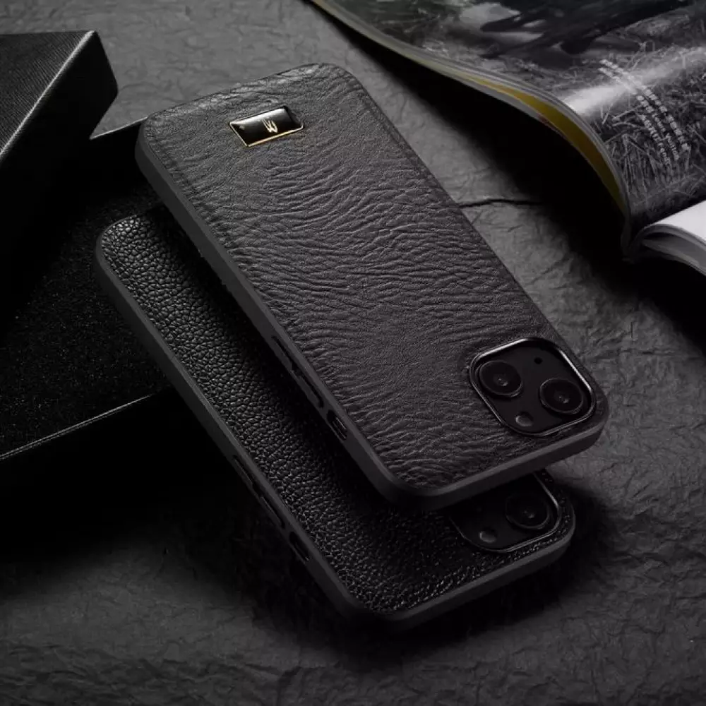 Coque iPhone 13 Pro Max - Fierre Shann étui en cuir synthétique - Noir