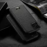 Coque iPhone 13 Pro Max - Fierre Shann étui en cuir synthétique - Noir