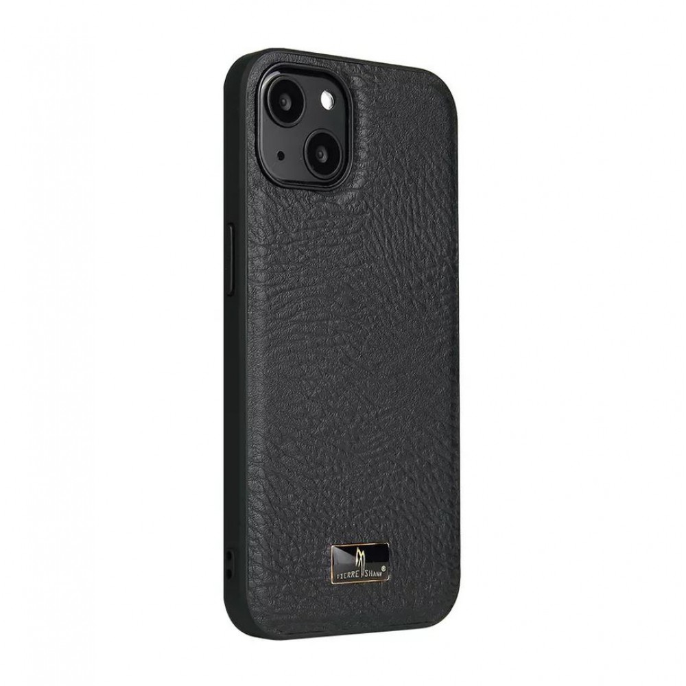 Coque iPhone 13 - Fierre Shann étui en cuir synthétique - Noir