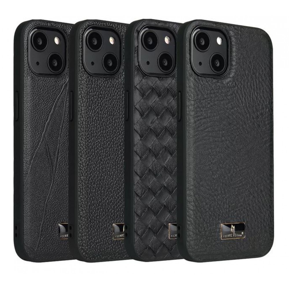 Coque iPhone 13 - Fierre Shann étui en cuir synthétique - Noir