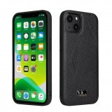 Coque iPhone 13 Pro Max - Fierre Shann étui en cuir  synthétique avec cicatrices - Noir