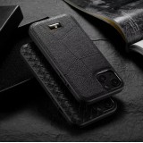 Coque iPhone 13 Pro Max - Fierre Shann étui en cuir  synthétique avec cicatrices - Noir