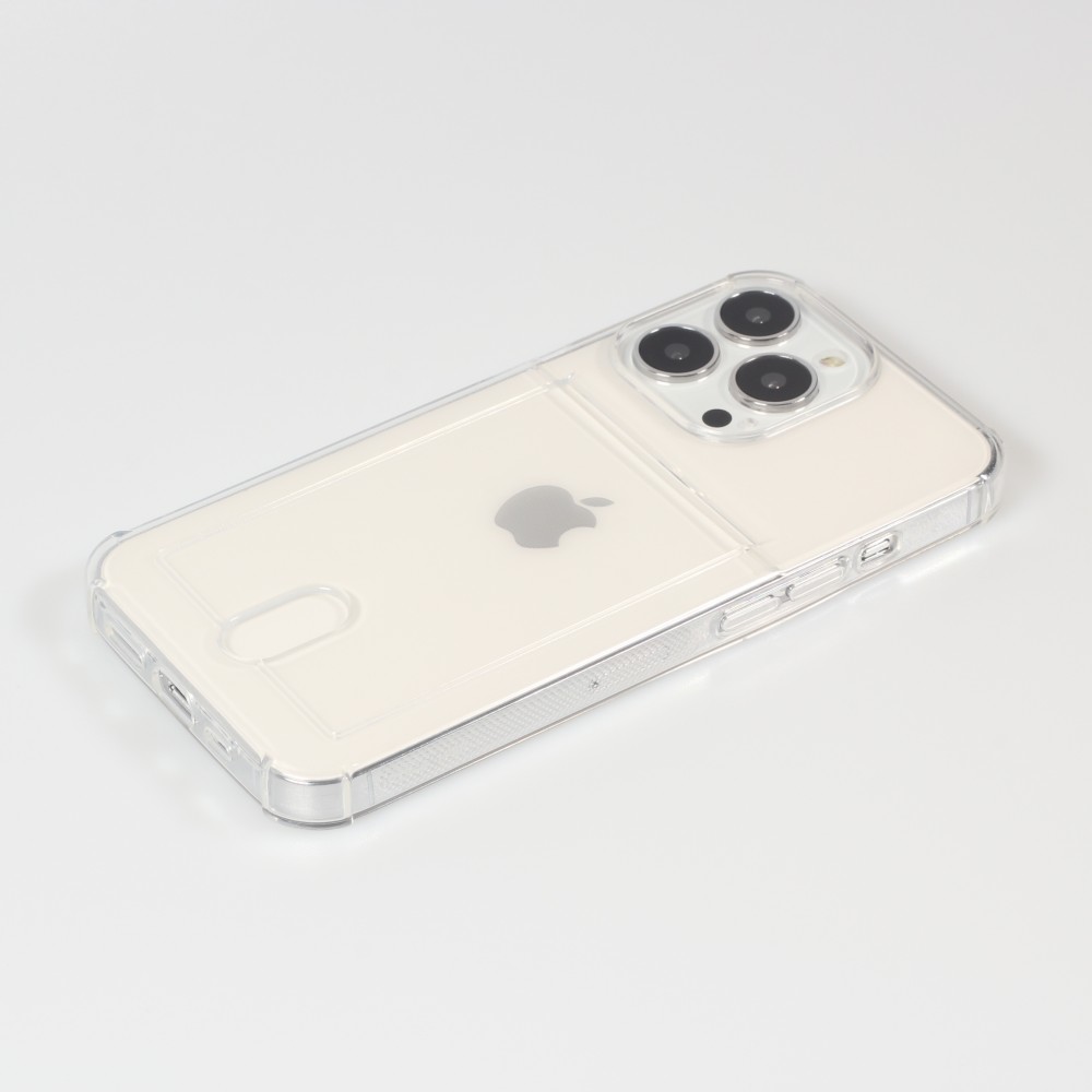 Hülle iPhone 15 Pro Max - Gummi Bumper Kartenhalter - Transparent