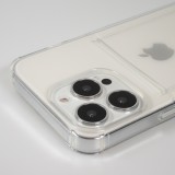 Hülle iPhone 15 Pro Max - Gummi Bumper Kartenhalter - Transparent