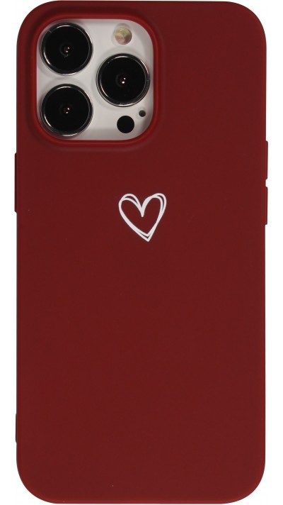Hülle iPhone 16e - Gummi Herz - Rot