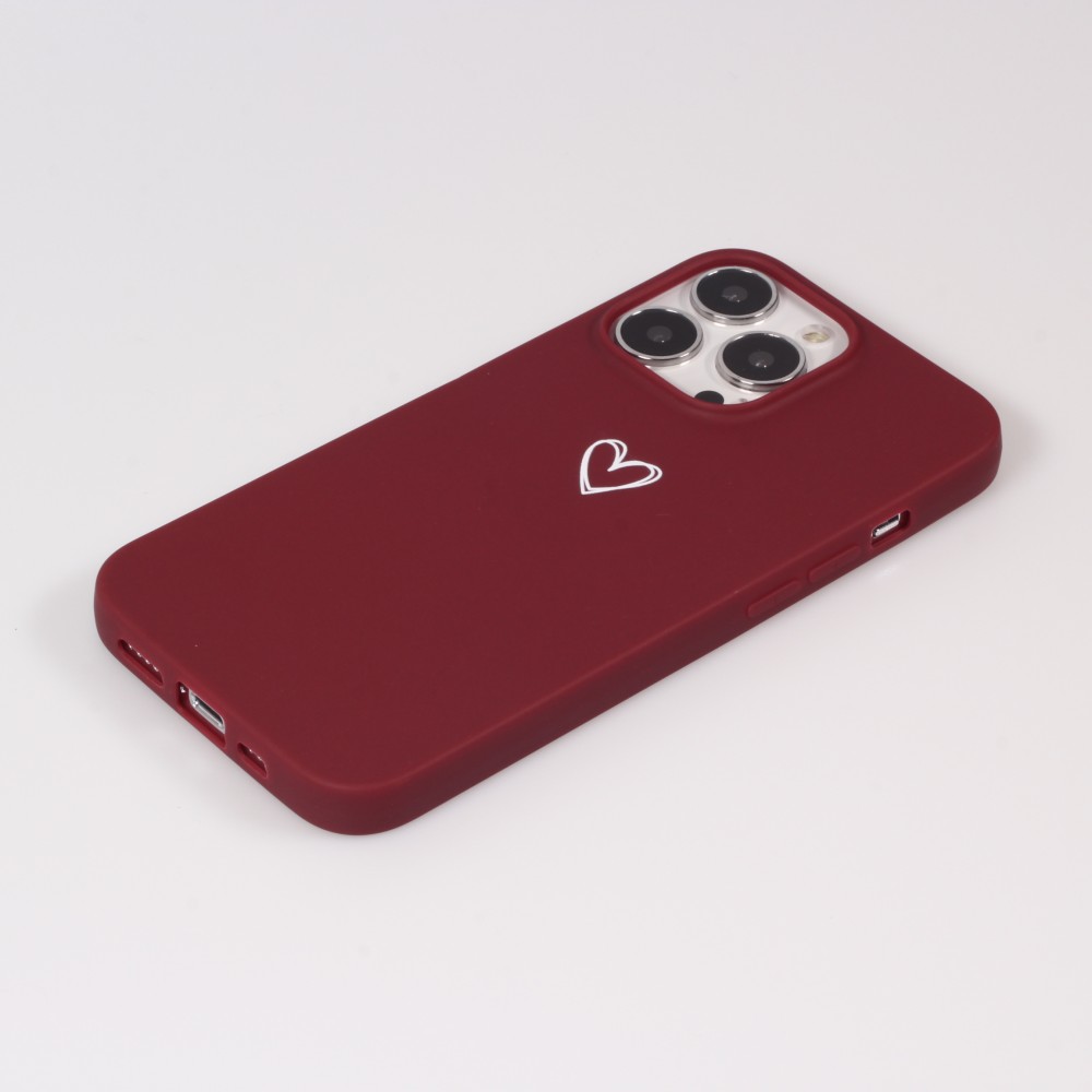 Hülle iPhone 16e - Gummi Herz - Rot