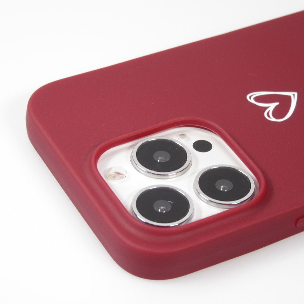 Hülle iPhone 16e - Gummi Herz - Rot