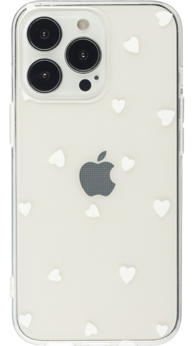 iPhone 15 Pro Case Hülle - Gummi kleines Herz - Weiss