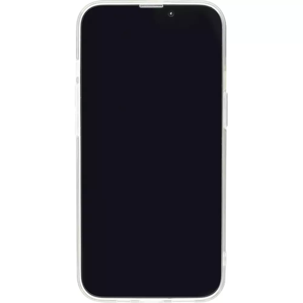 Coque iPhone 16 Pro - Gel petit coeur transparent - Noir