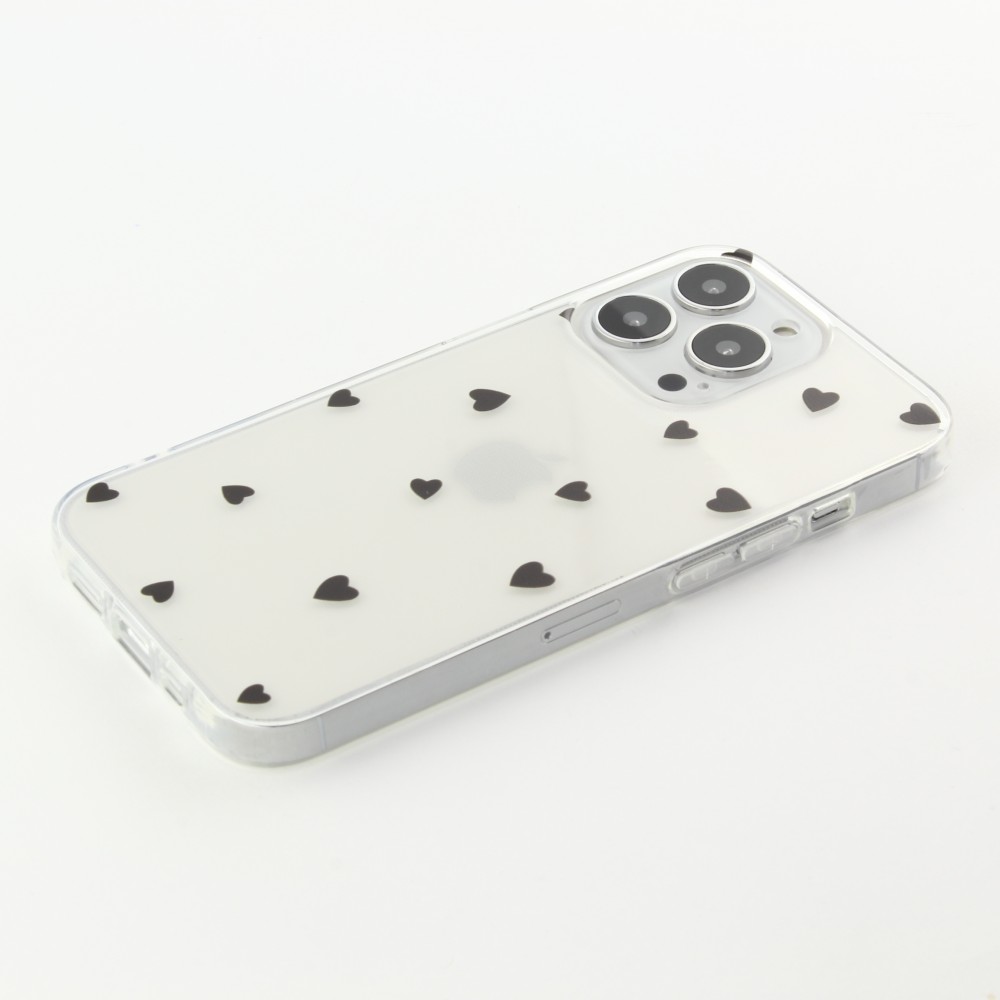 iPhone 16e Case Hülle - Gummi kleines Herz - Schwarz