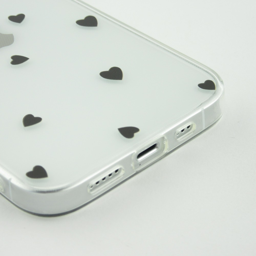 iPhone 16e Case Hülle - Gummi kleines Herz - Schwarz