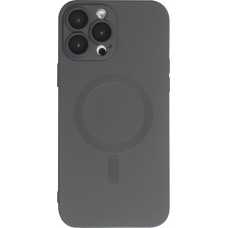 iPhone 16 Pro Max Case Hülle - Gummi weich mit Kameraschutzglas MagSafe - Schwarz