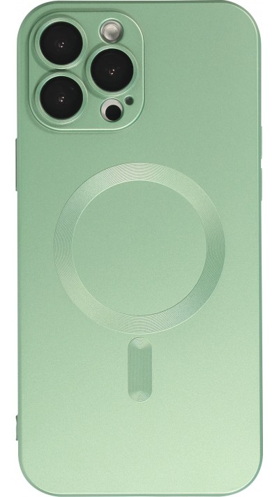 iPhone 13 Pro Case Hülle - Gummi weich mit Kameraschutzglas MagSafe - Grün