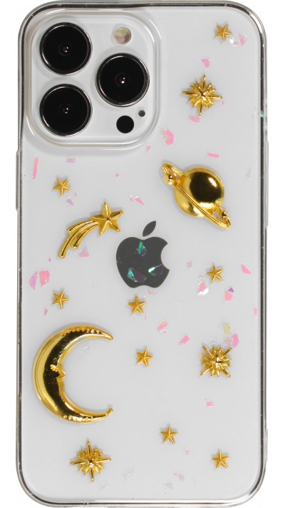 Hülle iPhone 13 Pro Max - Glass 3D Universum - Transparent